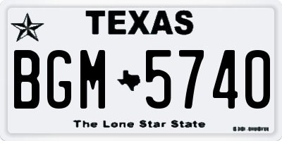 TX license plate BGM5740