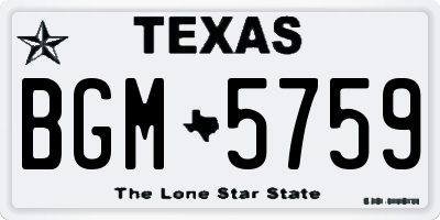 TX license plate BGM5759