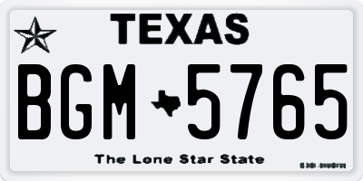 TX license plate BGM5765