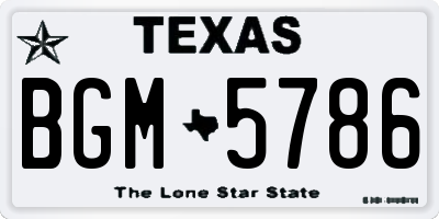 TX license plate BGM5786