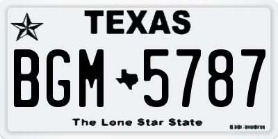 TX license plate BGM5787