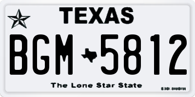 TX license plate BGM5812