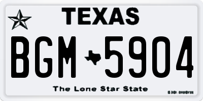 TX license plate BGM5904