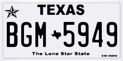 TX license plate BGM5949