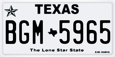 TX license plate BGM5965