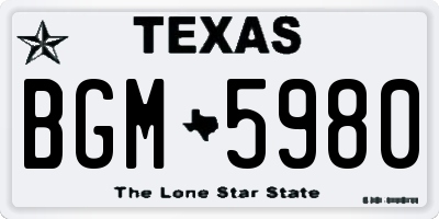 TX license plate BGM5980