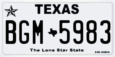 TX license plate BGM5983