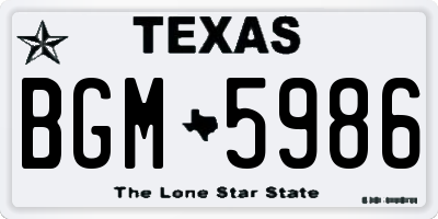 TX license plate BGM5986