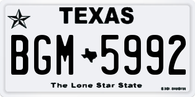 TX license plate BGM5992
