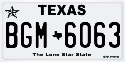 TX license plate BGM6063