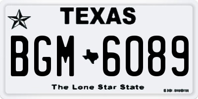 TX license plate BGM6089