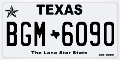 TX license plate BGM6090