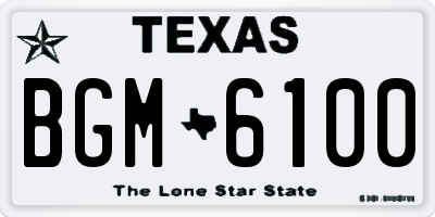 TX license plate BGM6100