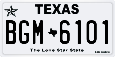 TX license plate BGM6101