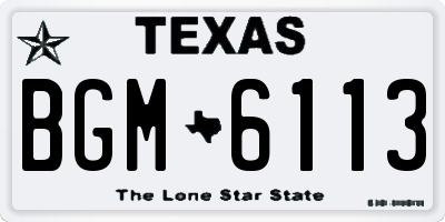 TX license plate BGM6113