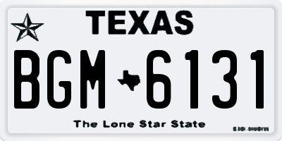 TX license plate BGM6131