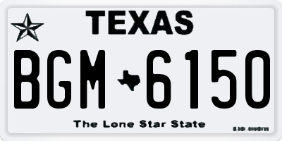 TX license plate BGM6150