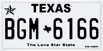 TX license plate BGM6166