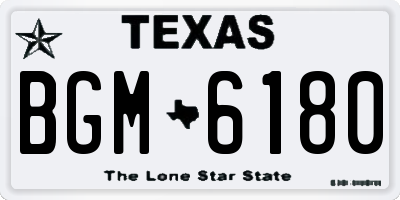 TX license plate BGM6180