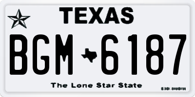 TX license plate BGM6187