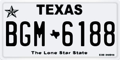 TX license plate BGM6188