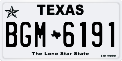 TX license plate BGM6191