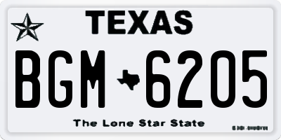 TX license plate BGM6205