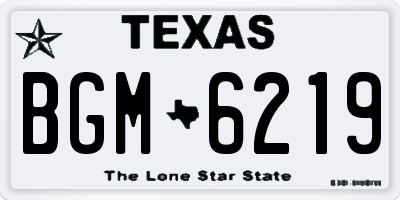 TX license plate BGM6219