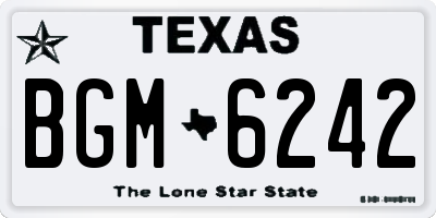 TX license plate BGM6242