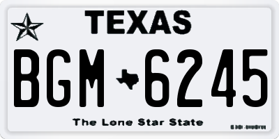 TX license plate BGM6245