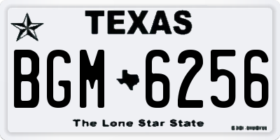 TX license plate BGM6256