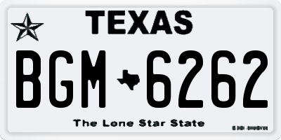 TX license plate BGM6262
