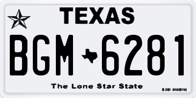 TX license plate BGM6281