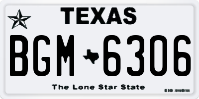 TX license plate BGM6306