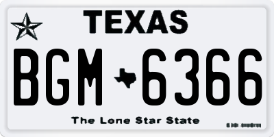 TX license plate BGM6366