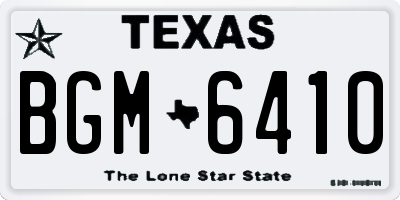 TX license plate BGM6410