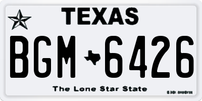 TX license plate BGM6426