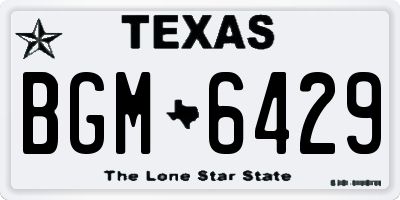 TX license plate BGM6429
