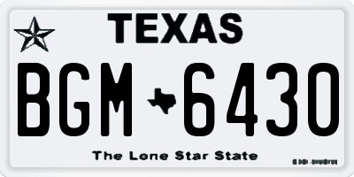 TX license plate BGM6430