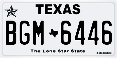 TX license plate BGM6446