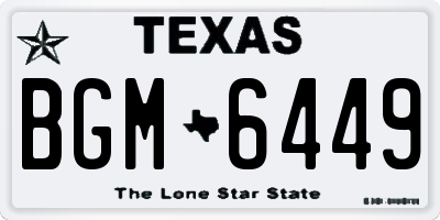 TX license plate BGM6449