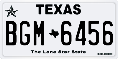TX license plate BGM6456