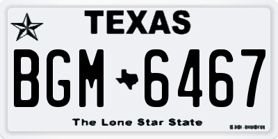 TX license plate BGM6467