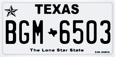 TX license plate BGM6503