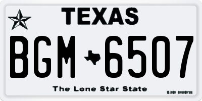 TX license plate BGM6507