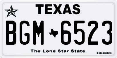 TX license plate BGM6523