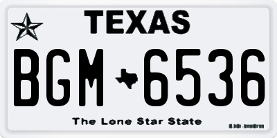 TX license plate BGM6536