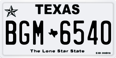TX license plate BGM6540