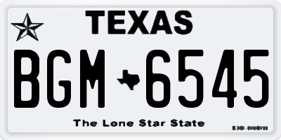 TX license plate BGM6545