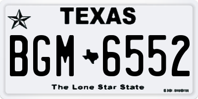 TX license plate BGM6552